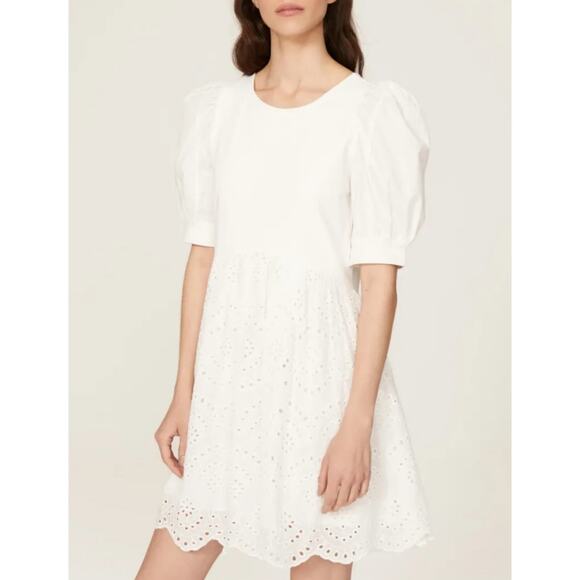 Peter Som Collective Rent the Runway White Combo Eyelet Dress Mini Sz 6 $360 - Picture 2 of 11